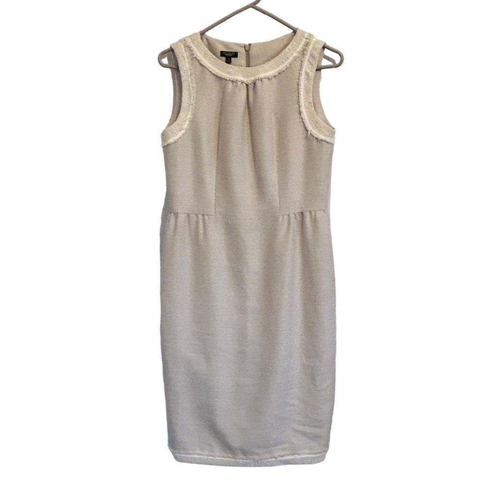 Talbots, Cream,  Sleeveless Sheath Length Dress, Size 4